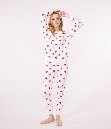 Pyjama cœur en coton femme