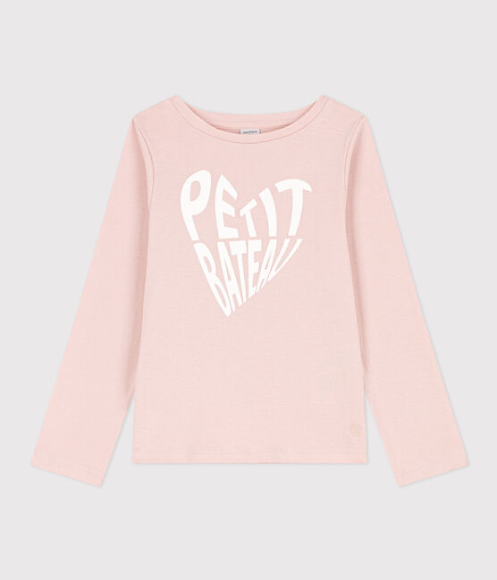 Tee-shirt manches longues en coton enfant fille rose SALINE