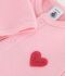 Cardigan b&eacute;b&eacute; en coton uni et badge c&oelig;ur rose
