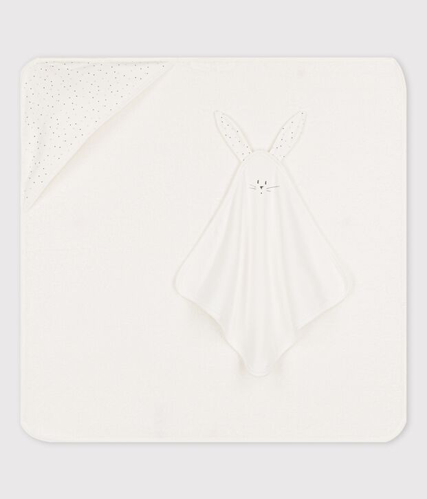 Carr&eacute; de bain b&eacute;b&eacute; en coton biologique blanc/multicouleur