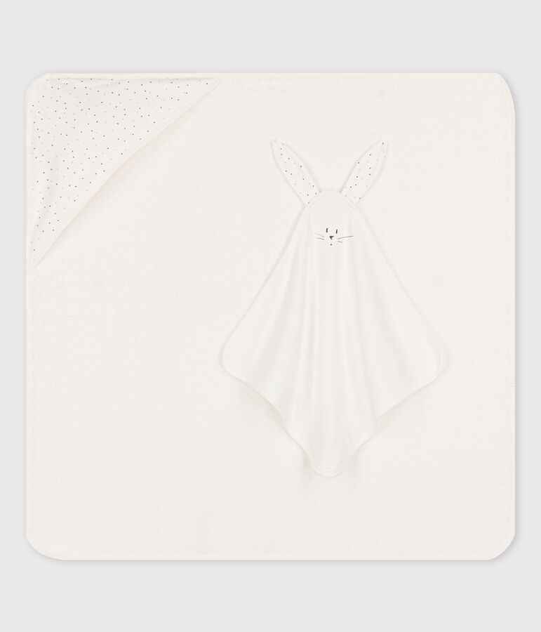 Carr&eacute; de bain b&eacute;b&eacute; en coton biologique blanc/multicouleur