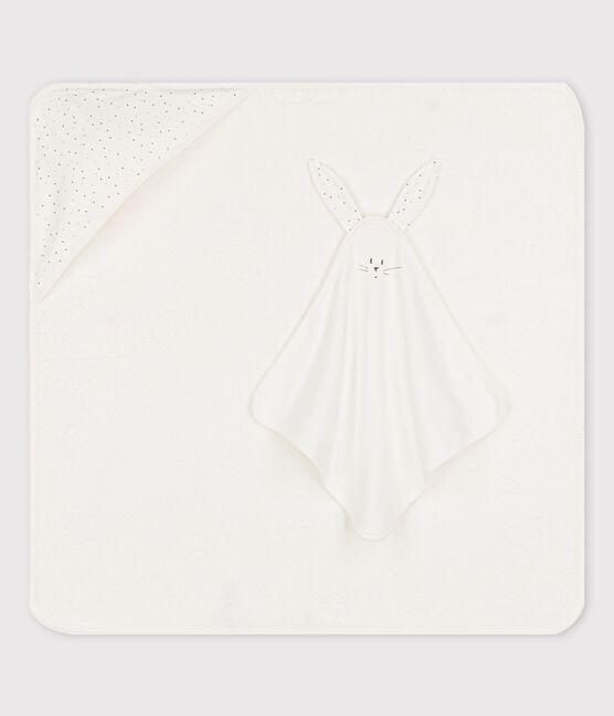Carré de bain bébé en coton biologique blanc MARSHMALLOW/blanc MULTICO