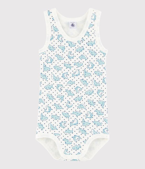 Body sans manches bébé garçon blanc MARSHMALLOW/blanc MULTICO