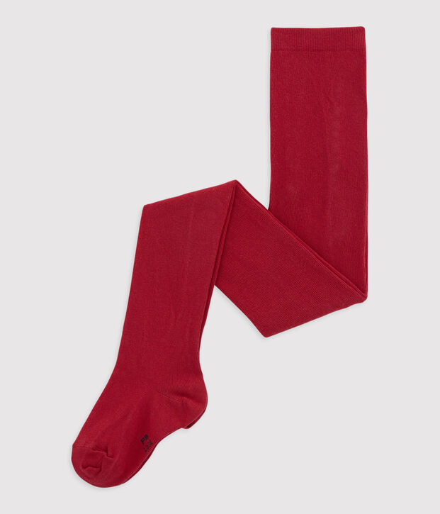 Collant fille en jersey rouge