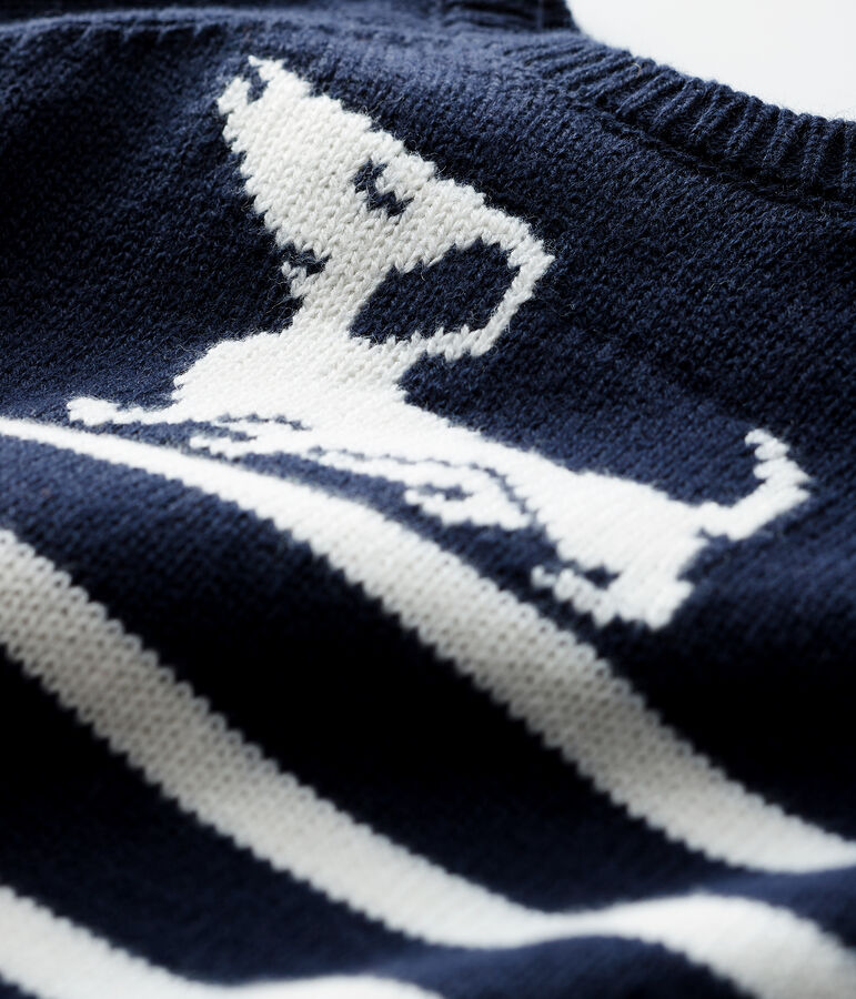 Pull ray&eacute; &agrave; motif b&eacute;b&eacute; gar&ccedil;on bleu SMOKING/blanc MARSHMALLOW