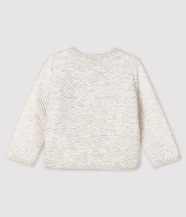 Cardigan b&eacute;b&eacute; fille en tubique beige chin&eacute;