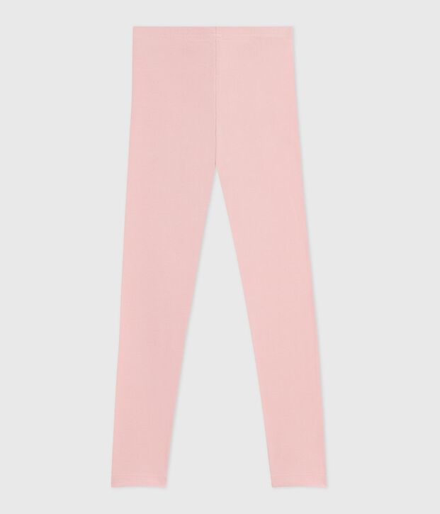 Legging enfant en coton uni rose clair
