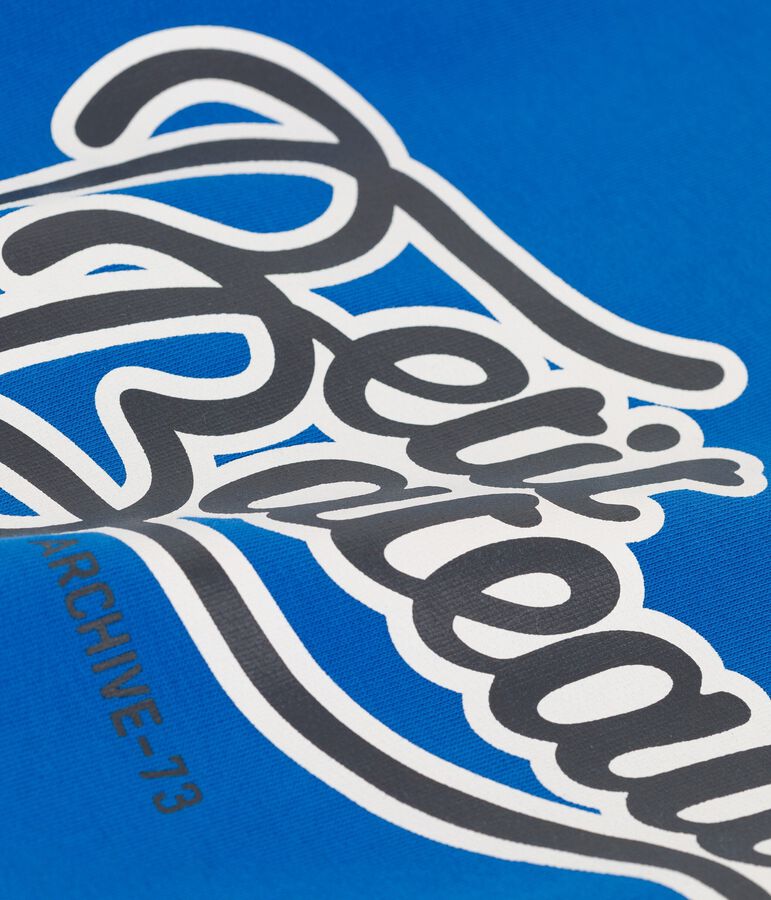 Sweatshirt en molleton enfant gar&ccedil;on bleu DELFT