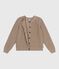Cardigan femme en laine et coton uni marron ROCHE