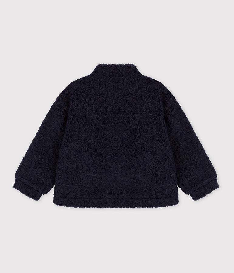 Veste en sherpa enfant gar&ccedil;on bleu SMOKING
