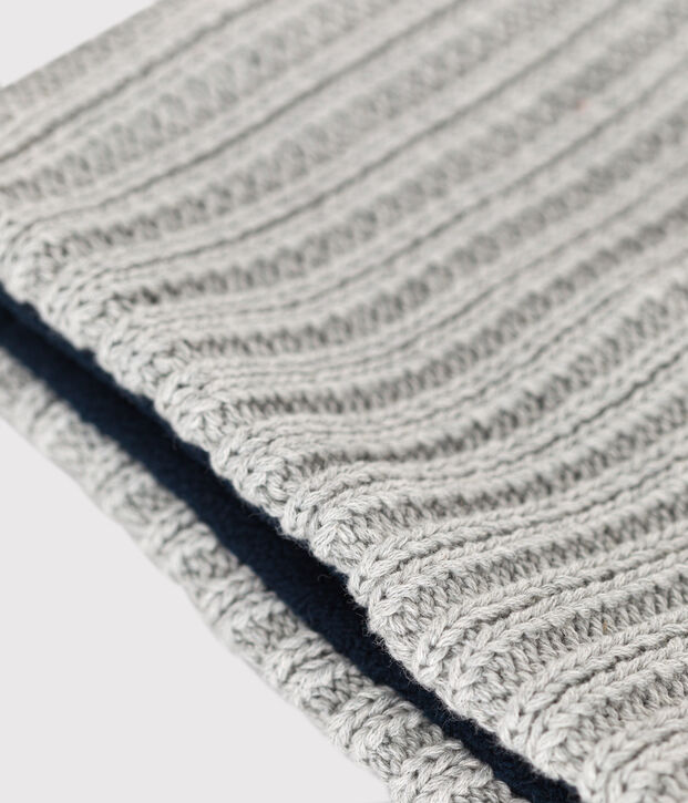 Snood en tricot doubl&eacute; en polaire enfant gris
