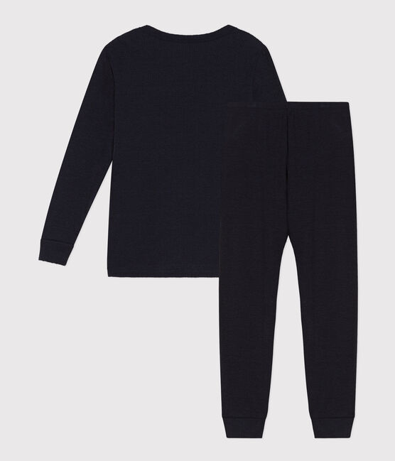 Pyjama uni en coton et lyocell enfant bleu SMOKING