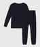 Pyjama uni en coton et lyocell enfant bleu SMOKING