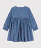 Robe enfant manches longues en velours imprimé bleu ADRIATIC/ MULTICO