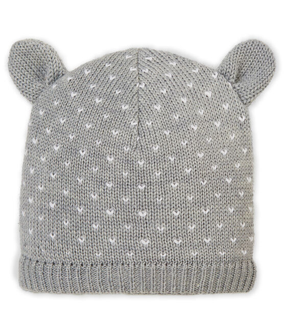Bonnet doublé polaire bébé mixte gris SUBWAY/blanc MARSHMALLOW