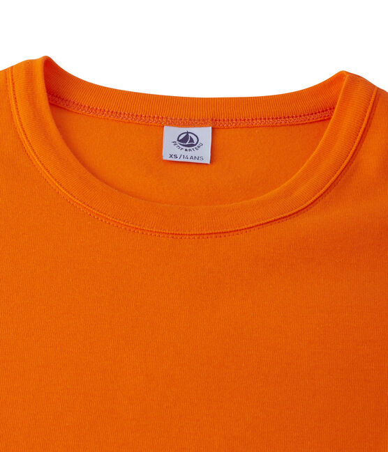 T-shirt femme en côte originale orange Feu