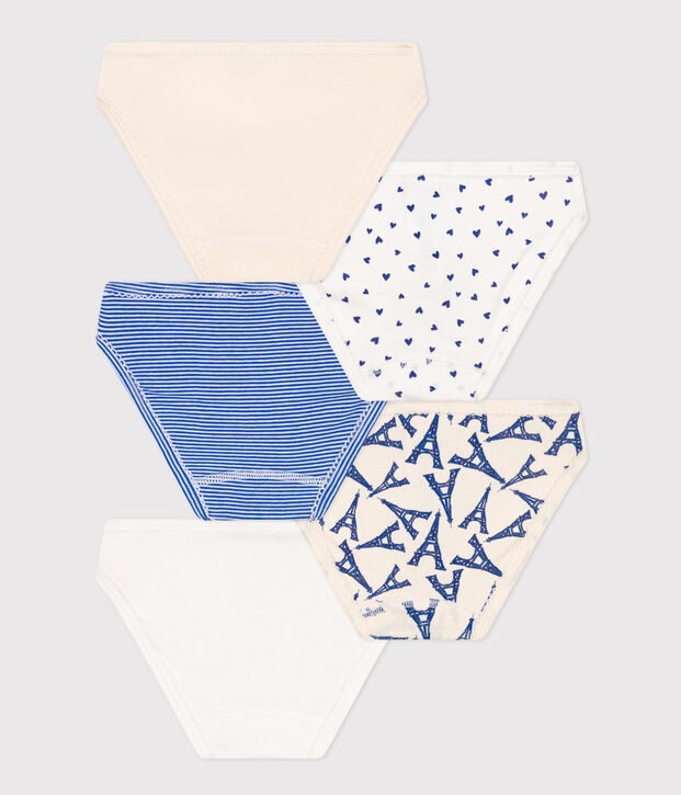 Lot de 5 culottes Paris en coton petite fille multicouleur