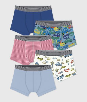 Lot de boxers enfant en coton imprimé voitures