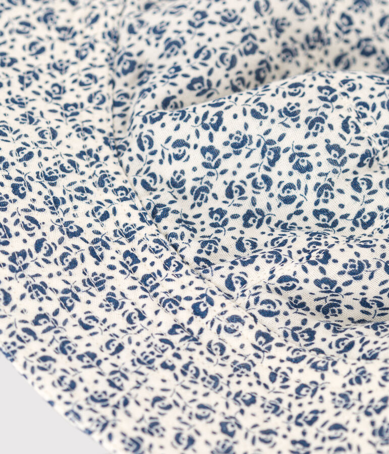 Capeline en gaze de coton fleurs bleues enfant fille AVALANCHE/ INCOGNITO