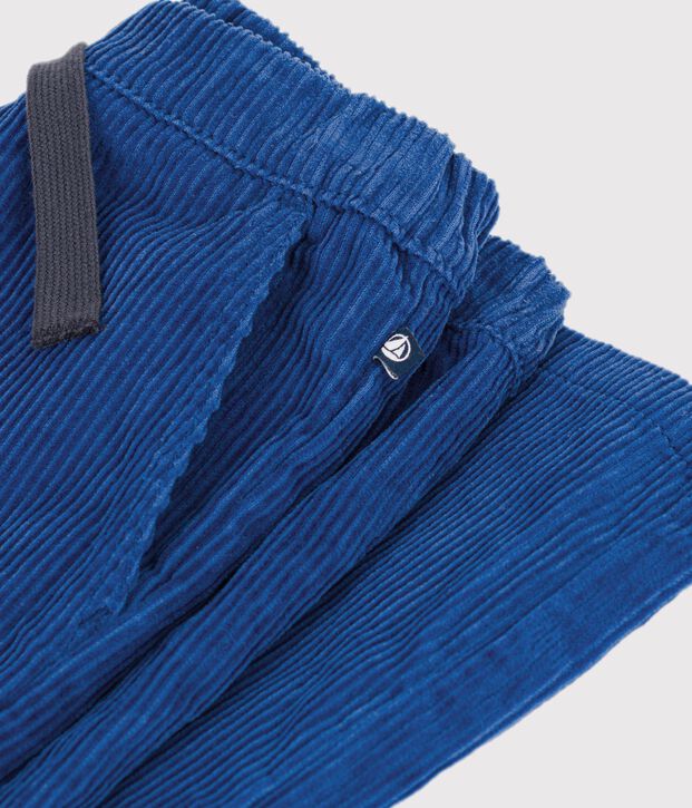 Pantalon droit en velours bleu