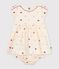 Robe b&eacute;b&eacute; en coton manches courtes imprim&eacute;e c&oelig;urs &eacute;cru/multicouleur