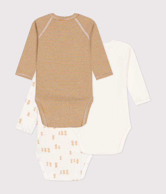 Lot de 3 bodies croisés manches longues en coton bébé variante 2