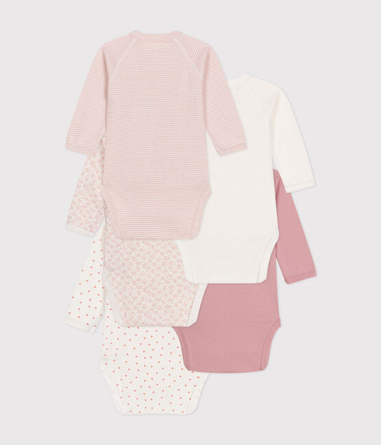 Lot de 5 bodies croisés manches longues en coton bébé variante 2