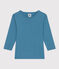 Tee Shirt manches longues en coton bleu POLOCHON