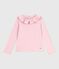Tee-shirt enfant manches longues en coton uni rose JOLI
