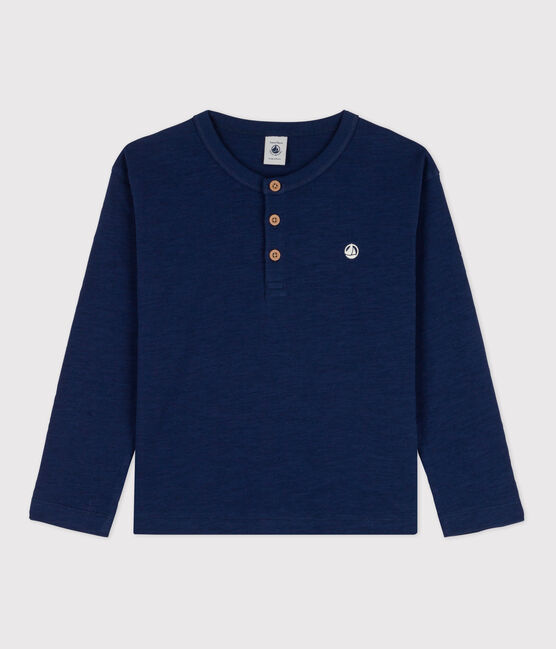 Tee-shirt manches longues en coton enfant garçon bleu MEDIEVAL
