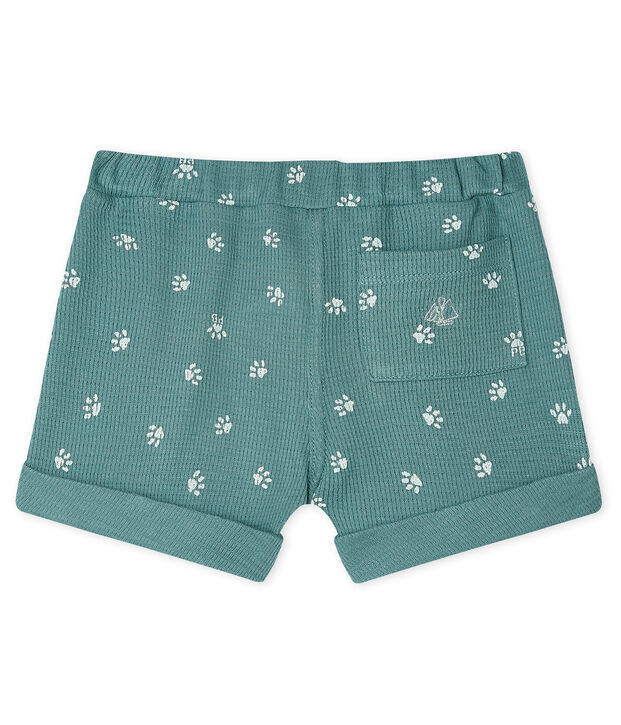 Short b&eacute;b&eacute; en maille imprim&eacute;e vert/blanc