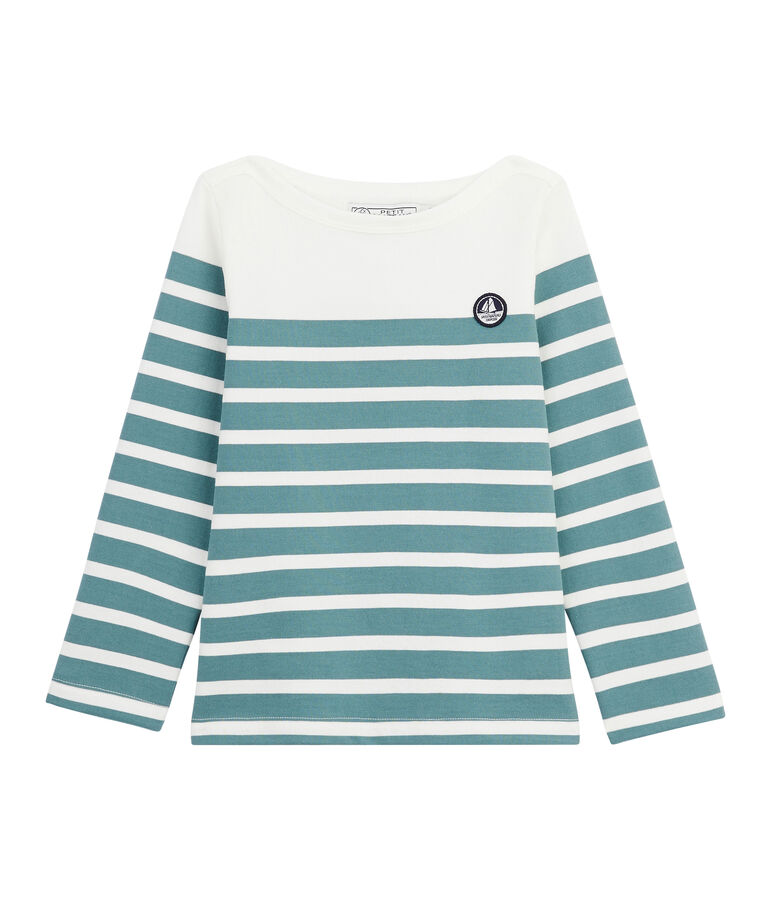 Marini&egrave;re en jersey enfant blanc/vert