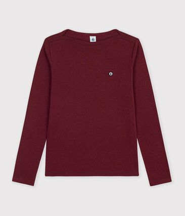 Tee-shirt femme col amiral en coton manches longues