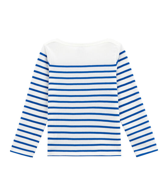 Marinière creative enfant garçon blanc MARSHMALLOW/bleu PERSE
