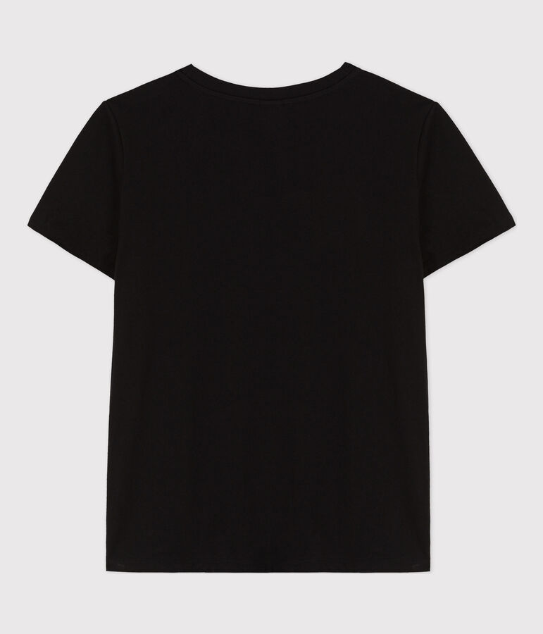 Tee-shirt LE DROIT col rond en coton Femme noir