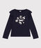 Tee-shirt manches longues en coton enfant fille bleu SMOKING