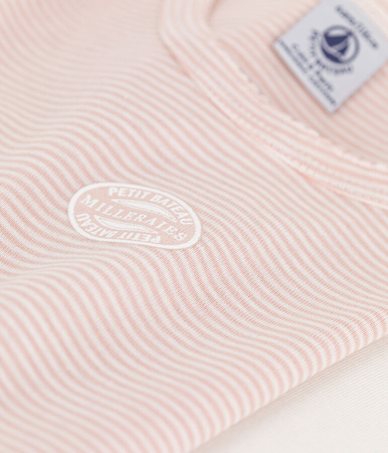 Lot de 2 tee-shirts manches courtes milleraies petite fille en coton multicouleur