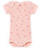 Body manches courtes bébé fille rose JOLI/blanc MULTICO