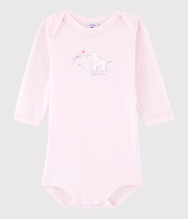 Body manches longues b&eacute;b&eacute; fille rose Vienne