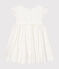 Robe manches courtes bébé fille en satin blanc MARSHMALLOW