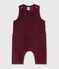 Combinaison longue b&eacute;b&eacute; en velours uni bordeaux