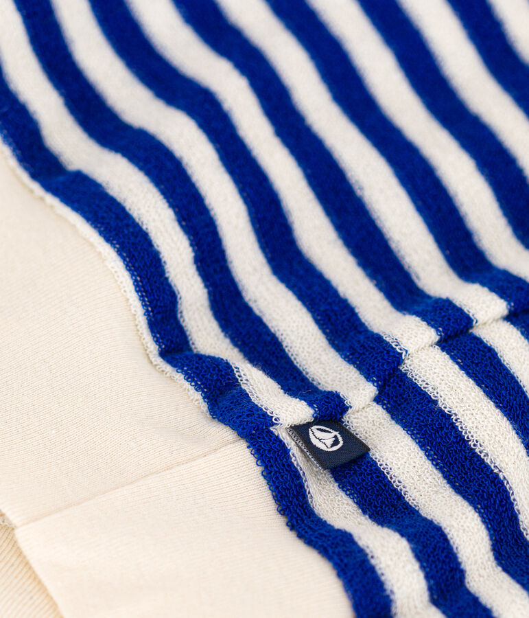 Sweatshirt en bouclette &eacute;ponge b&eacute;b&eacute; bleu SURF/ AVALANCHE