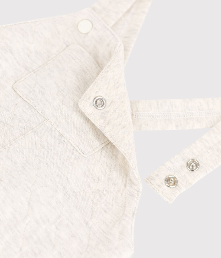 Salopette longue b&eacute;b&eacute; en tubique matelass&eacute; beige MONTELIMAR CHINE