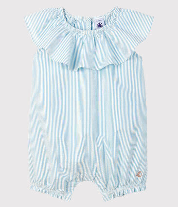 PETIT BATEAU - Combicourt bébé fille en seersucker