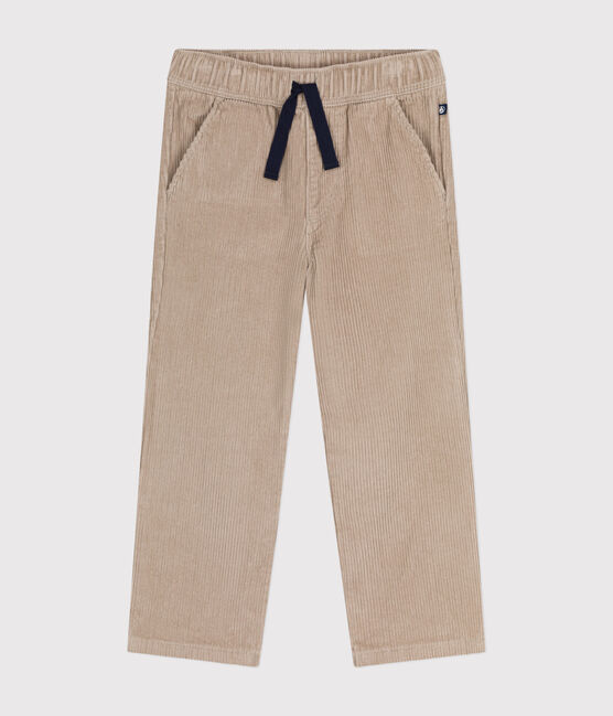 Pantalon droit en velours enfant garçon HUITRE