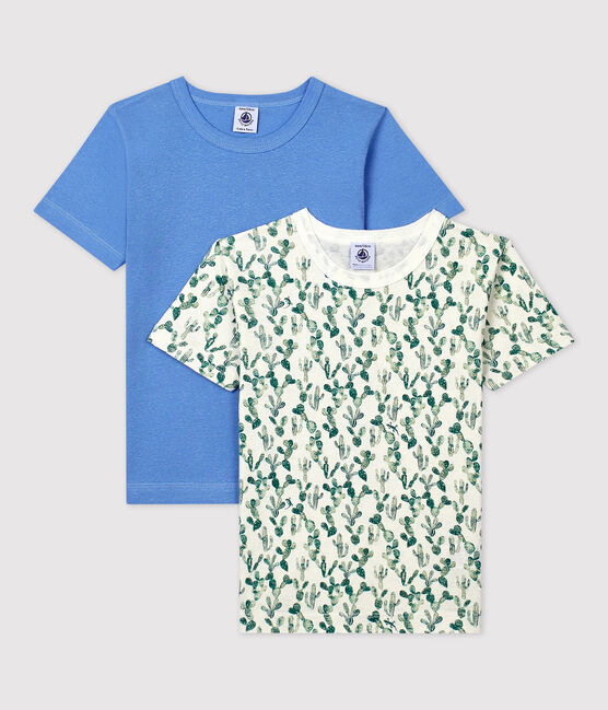 Lot de 2 tee-shirts manches courtes cactus petit garçon en coton et lin variante 1