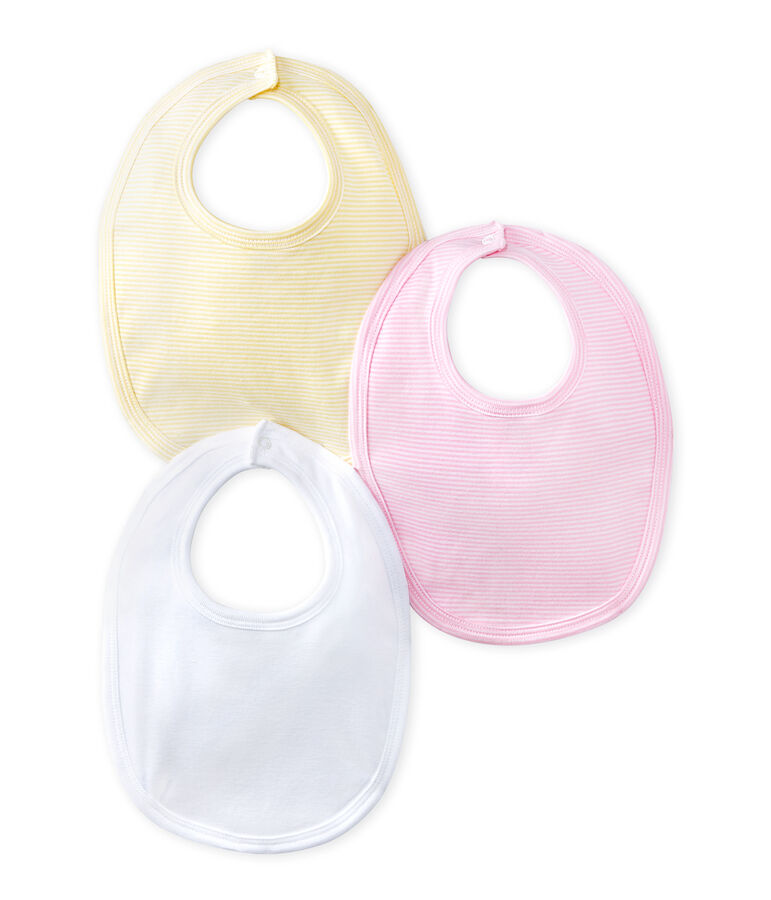 Lot de 3 bavoirs b&eacute;b&eacute; blanc