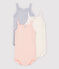 Lot de 3 bodies à bretelles bébé fille en coton biologique variante 1