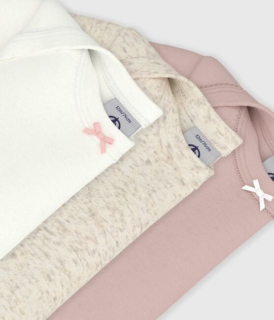 Lot de 3 bodies manches courtes en coton uni bébé variante 1