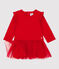 Robe en molleton et tulle bébé. rouge TERKUIT